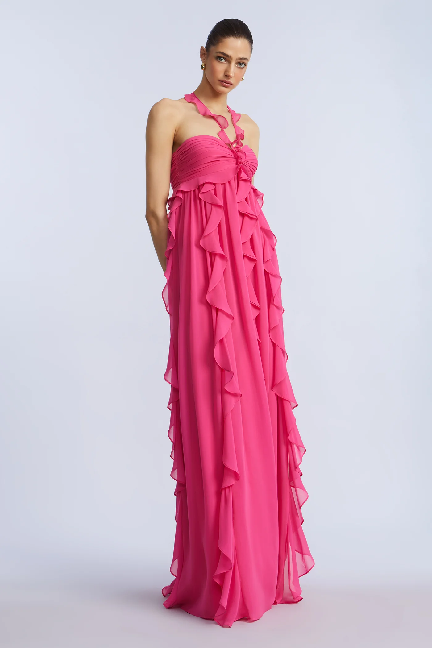 Ruffle Chiffon Gown - Builderot