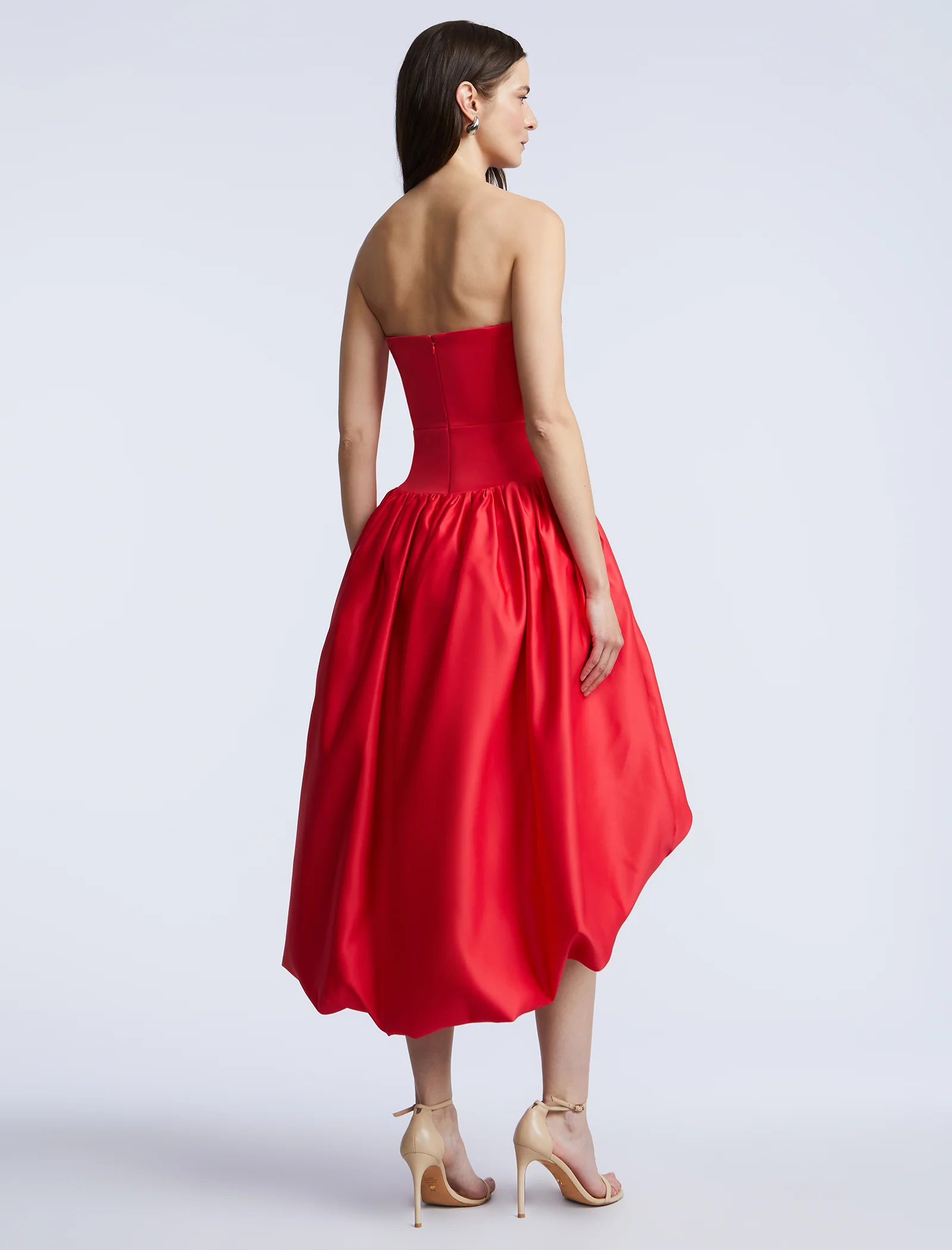 Solid Bubble Hem Dress - Builderot