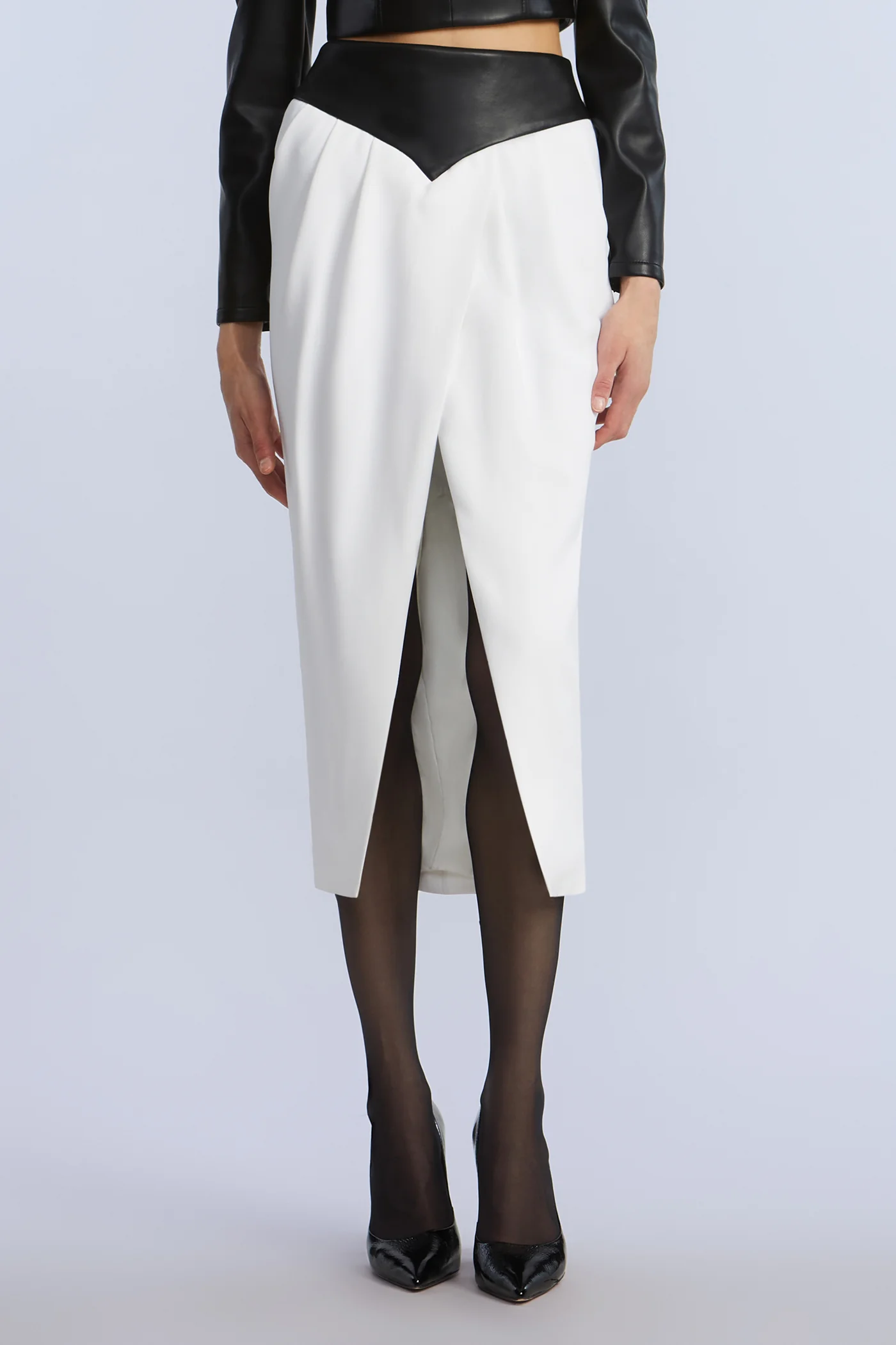 Leather Crepe Skirt - Builderot