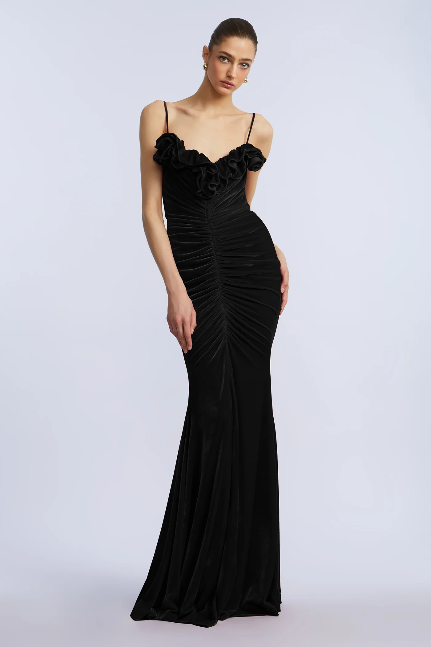 Ruffle Velvet Gown - Builderot