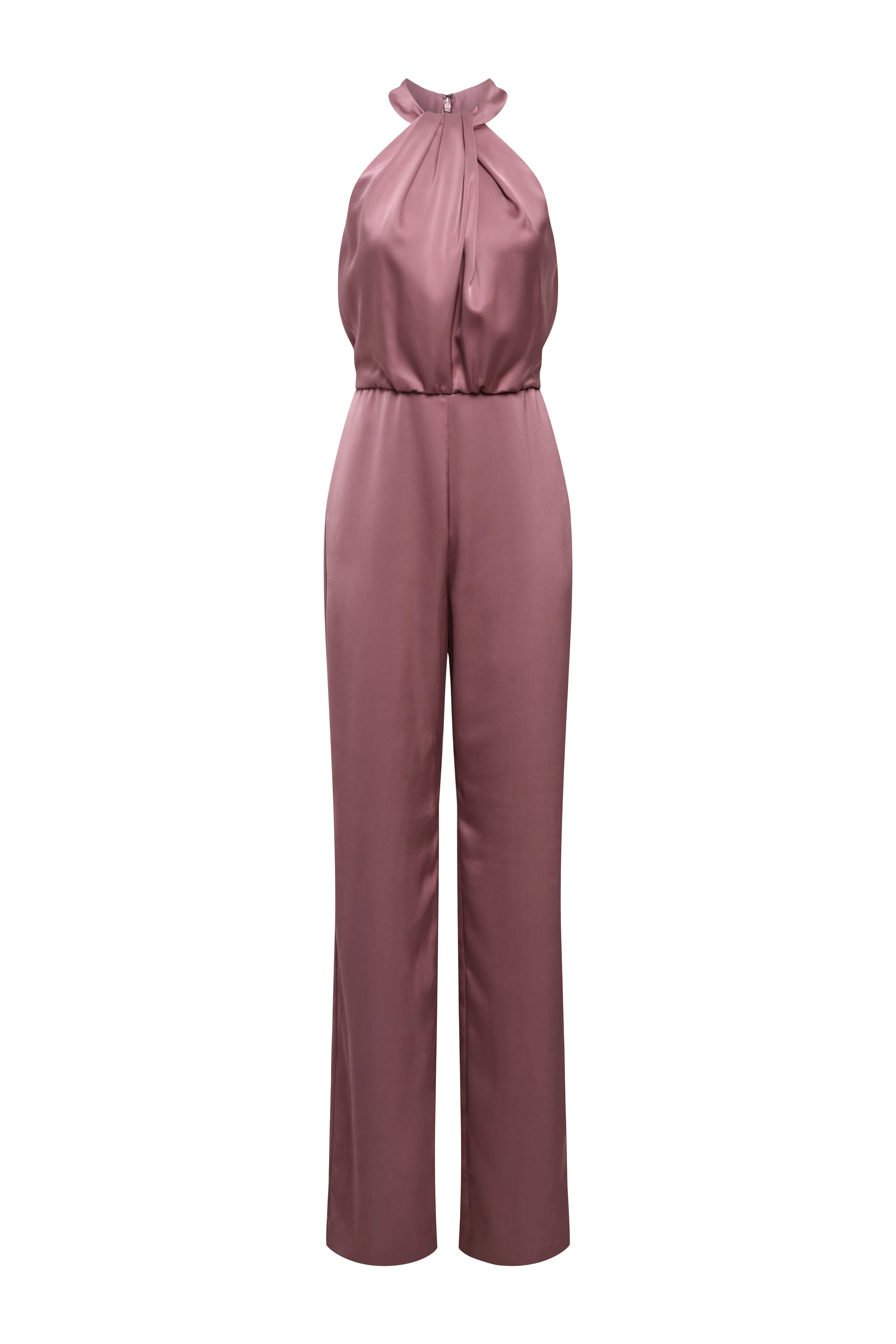 Pleated Halter Jumpsuit - Builderot
