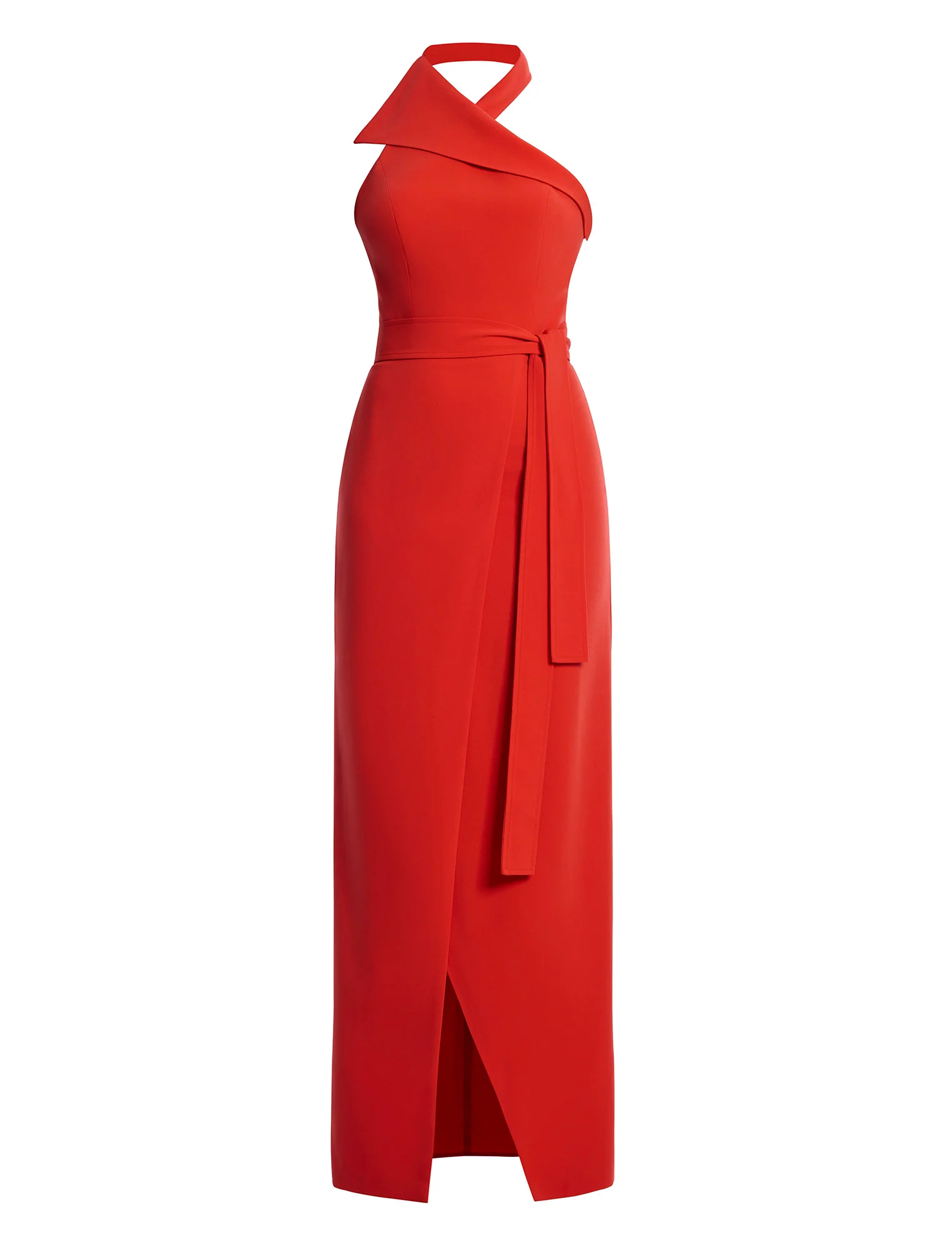 Tailored Collar Halter Dress - Builderot