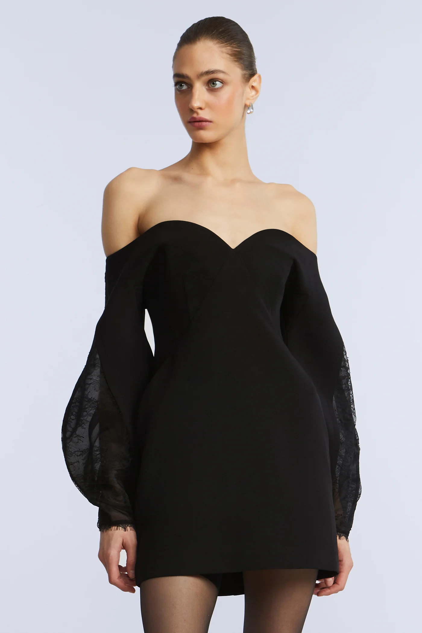 Lace Detail Cocktail Dress - Builderot