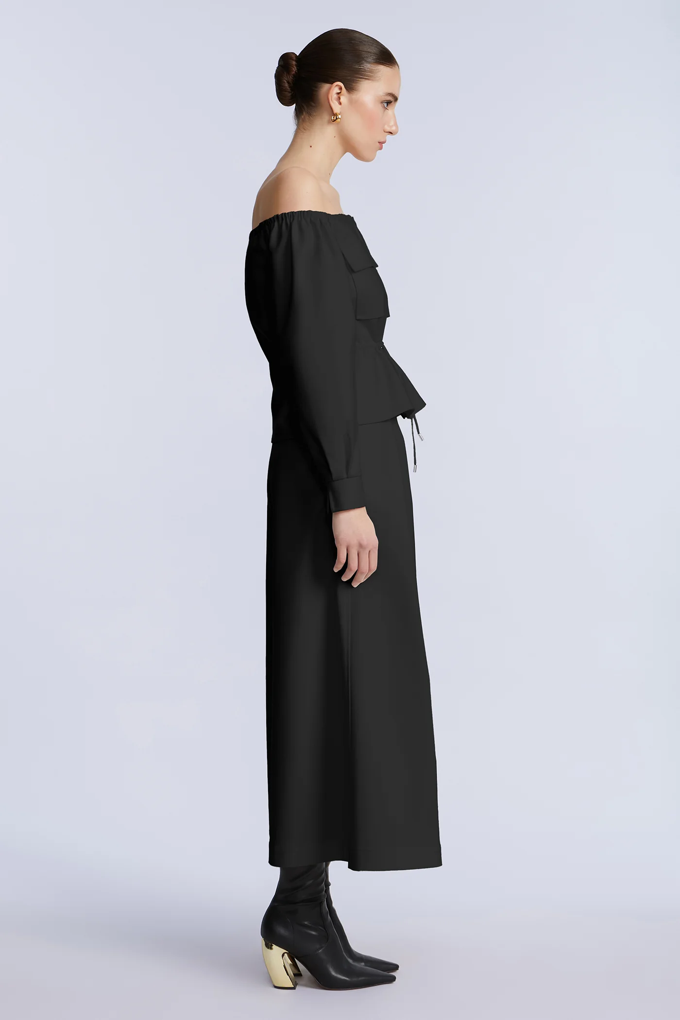 Off Shoulder Drawstring Top - Builderot