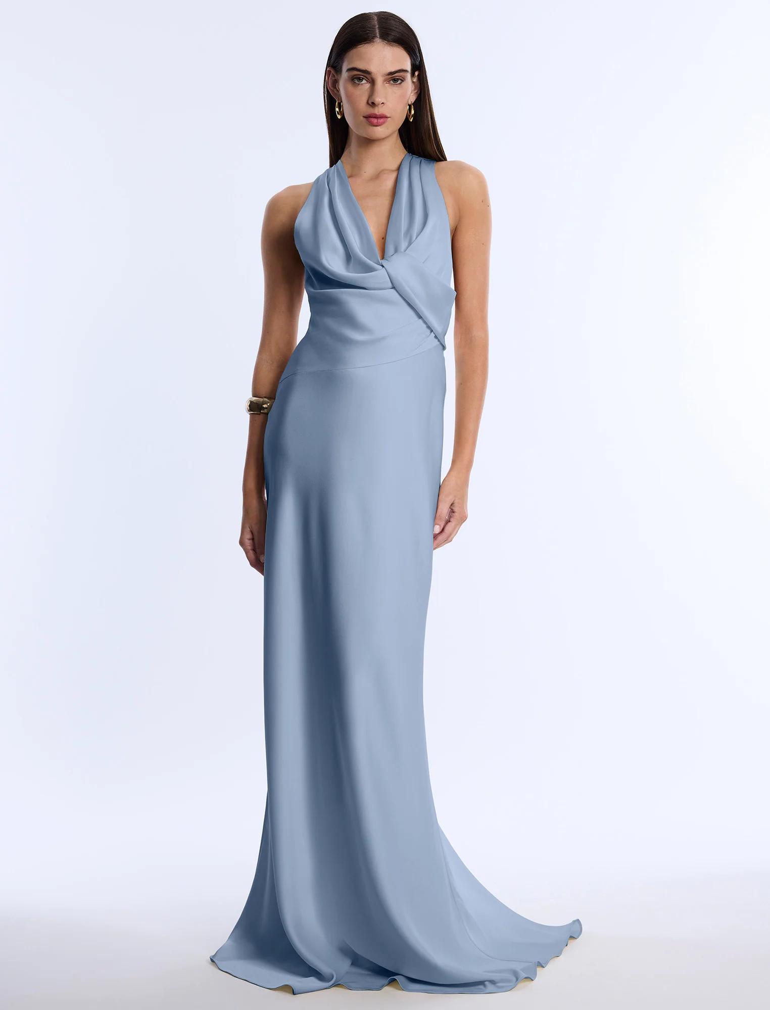 Cowl Neck Halter Gown - Builderot