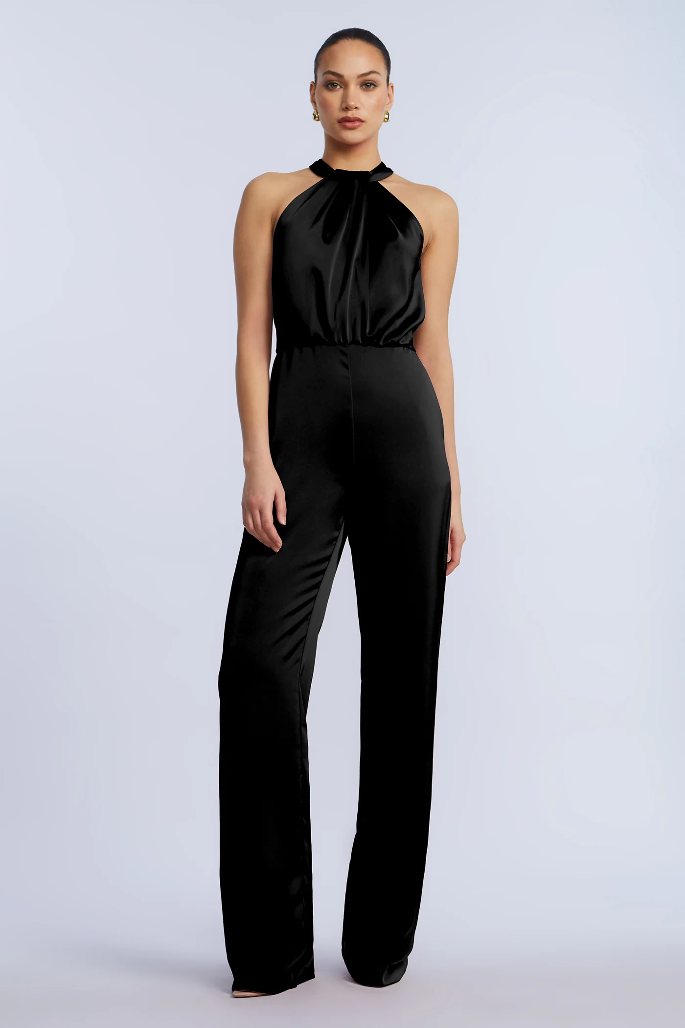 Pleated Halter Jumpsuit - Builderot