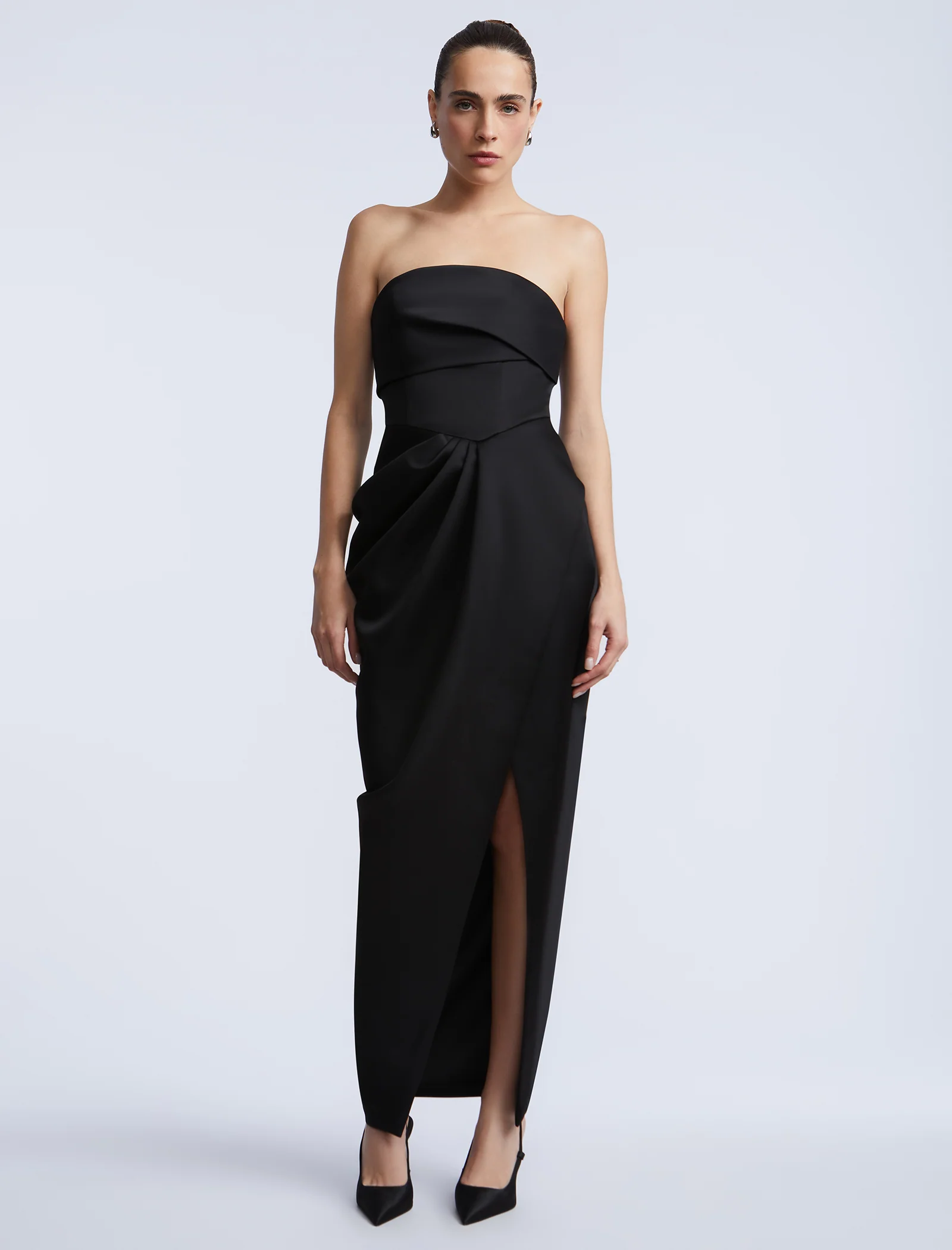 Solid Bodice Wrap Skirt Gown - Builderot