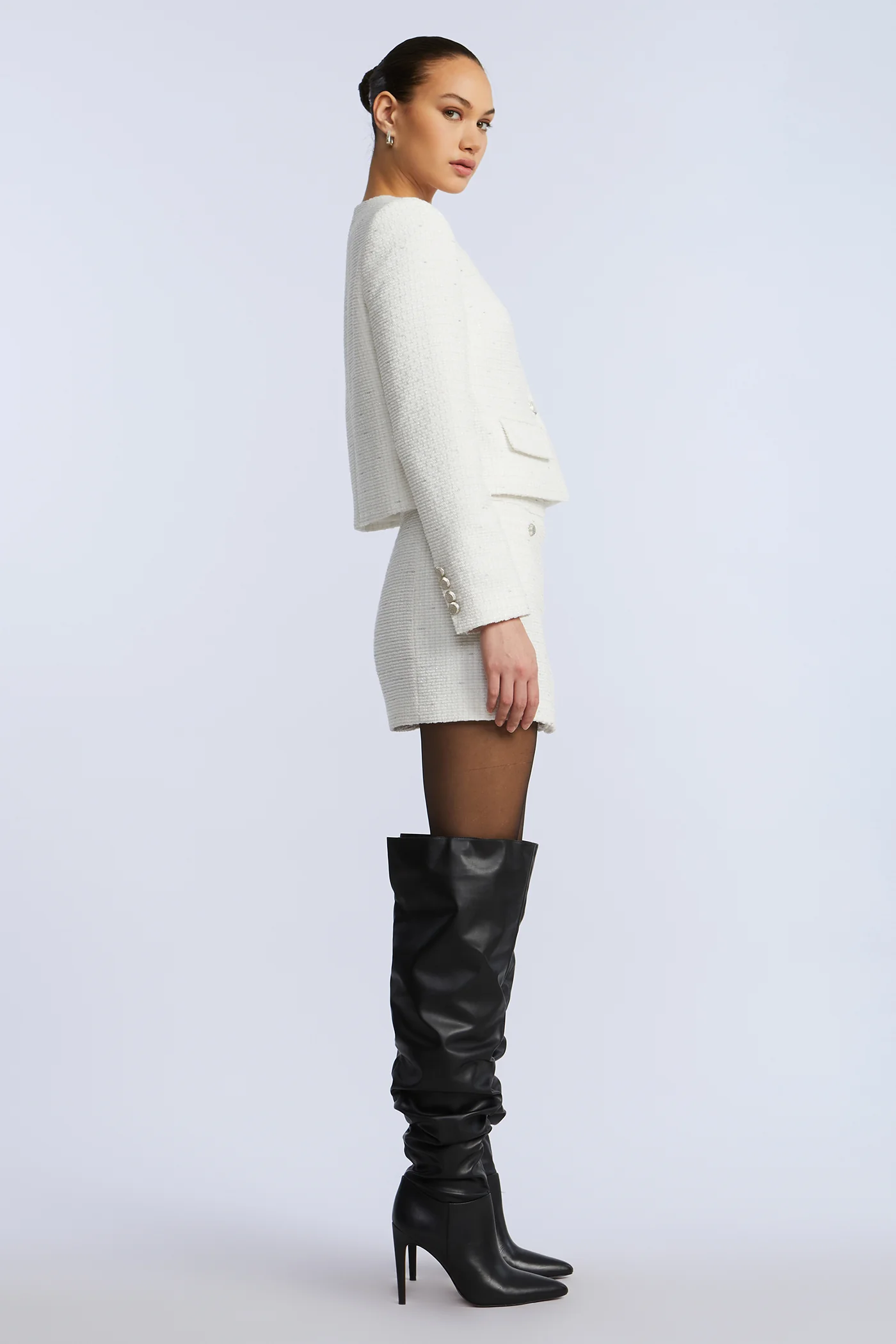 Tweed Wrap Short Skirt - Builderot