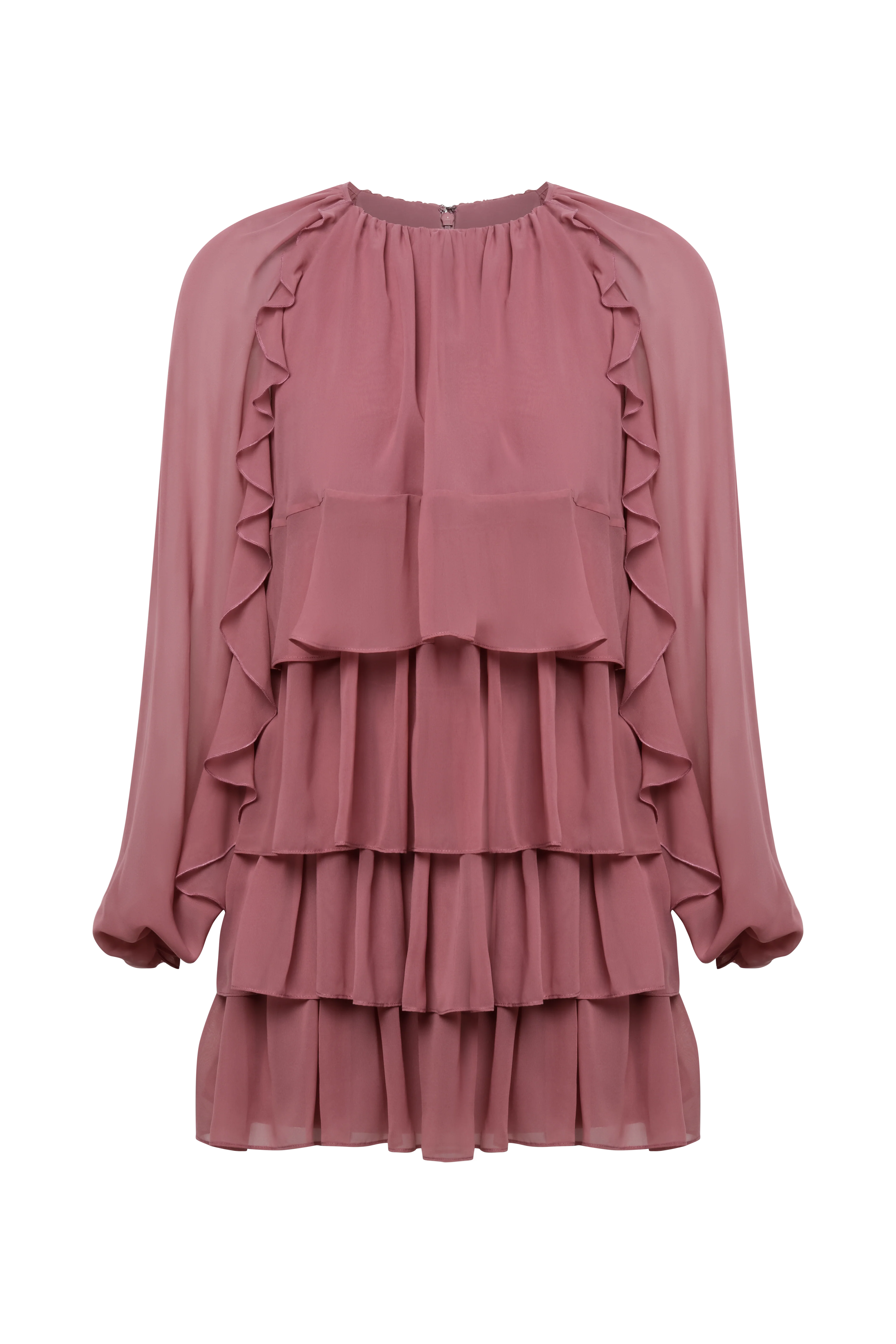 Chiffon Ruffle Mini Dress - Builderot