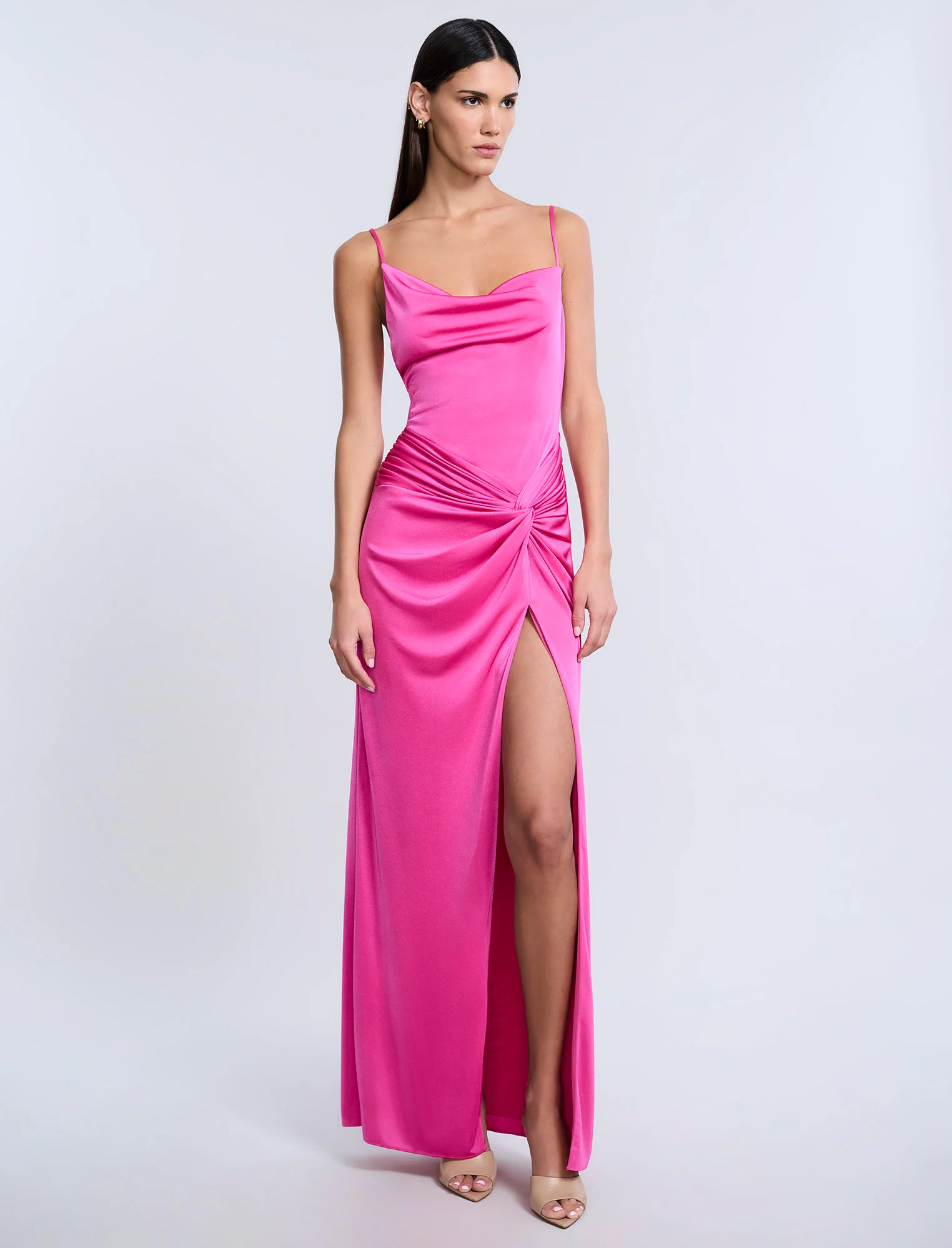 Cowl Draped Gown With Twist - Builderot