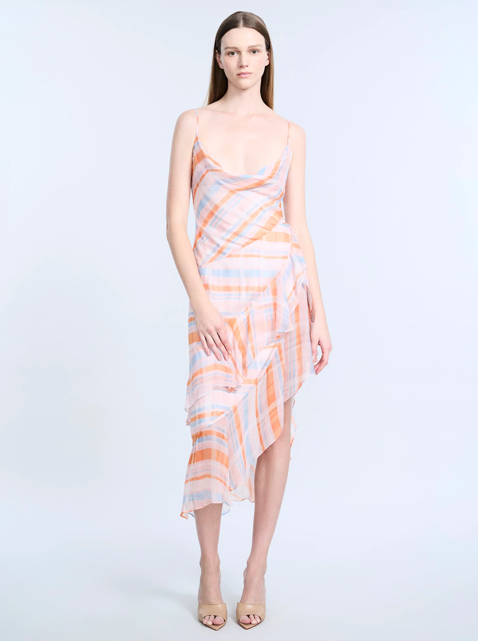 Cowl Neck Ruffle Dress - Builderot