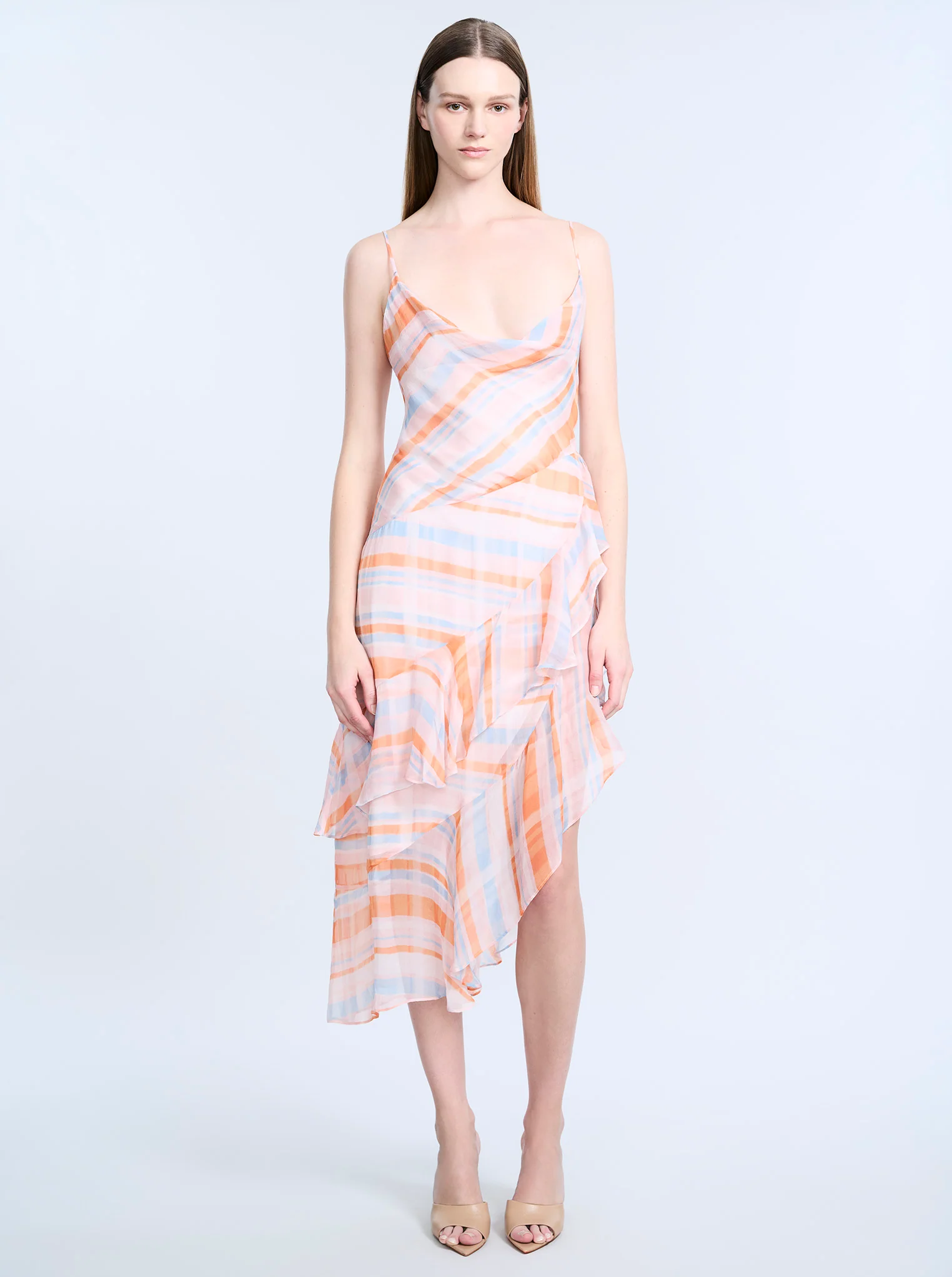 Cowl Neck Ruffle Dress - Builderot