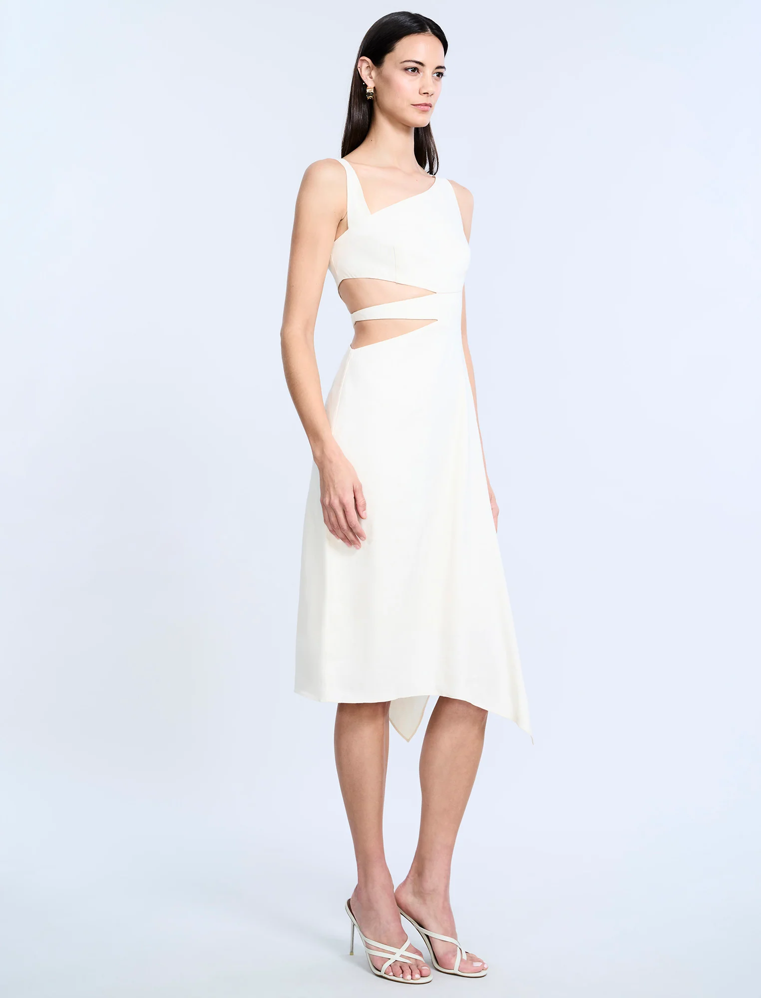 Cutout Linen Dress - Builderot