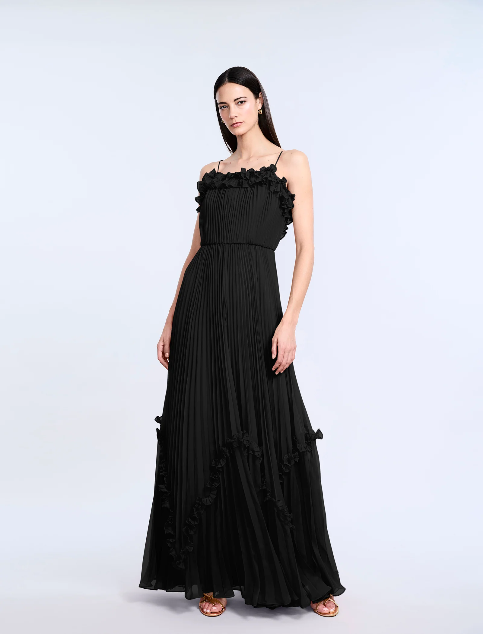 Shirring Ruffle Gown - Builderot