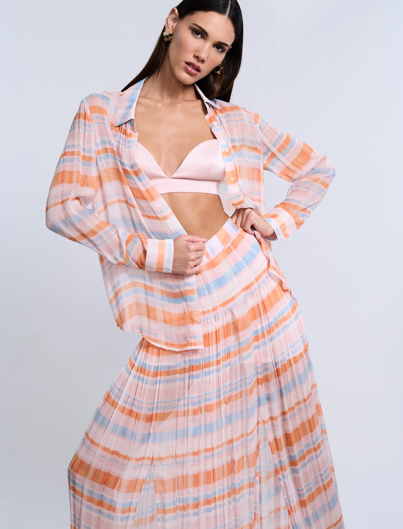 Printed Pleated Skirt - Builderot