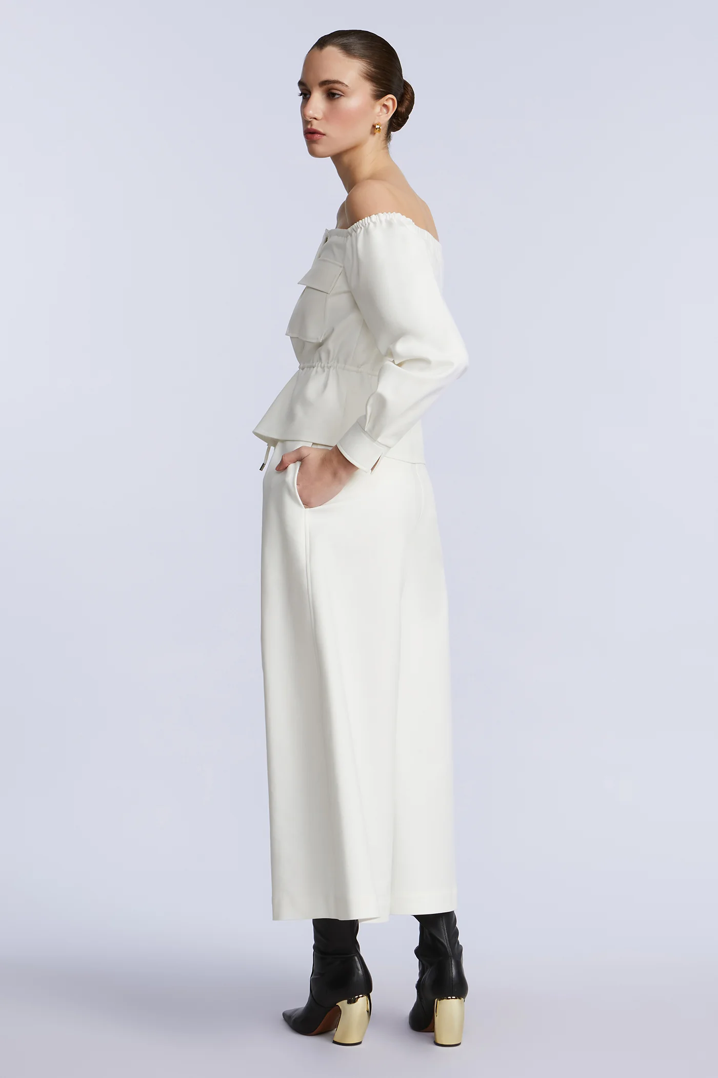 Off Shoulder Drawstring Top - Builderot