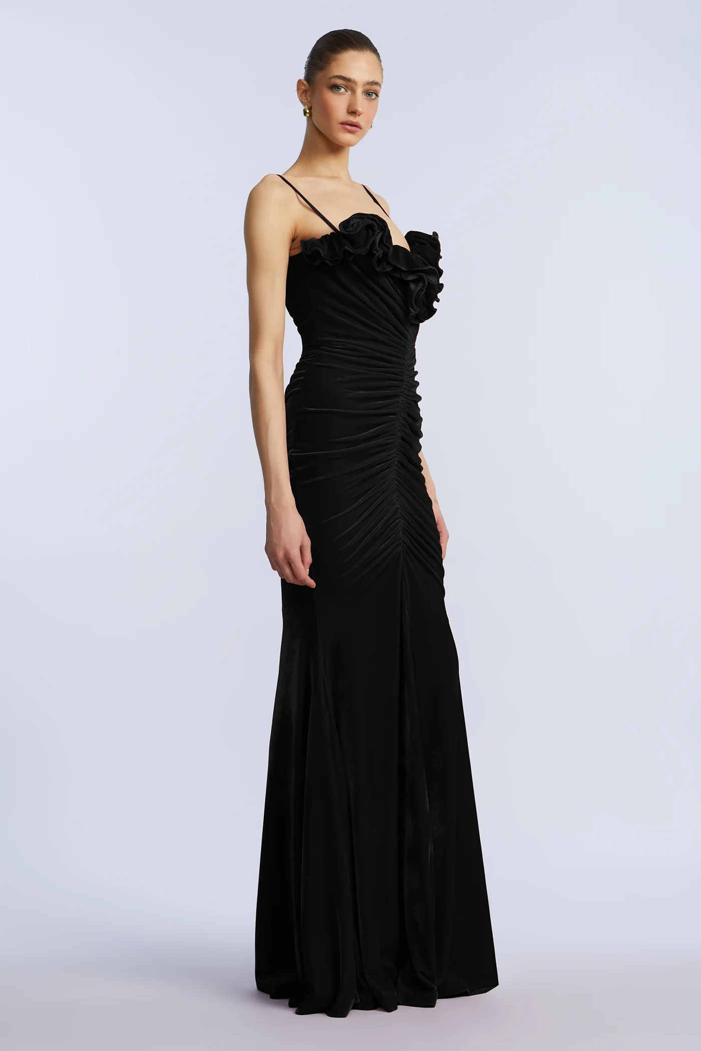 Ruffle Velvet Gown - Builderot