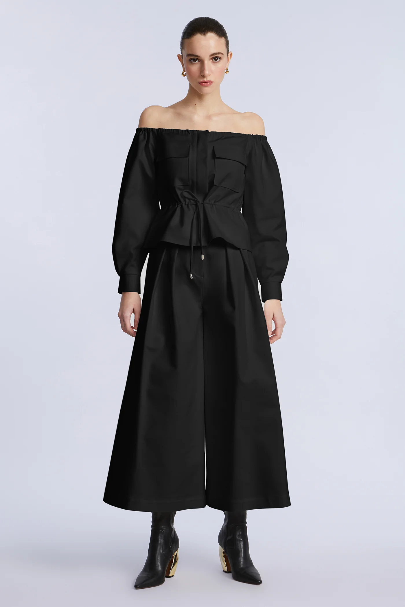 Off Shoulder Drawstring Top - Builderot