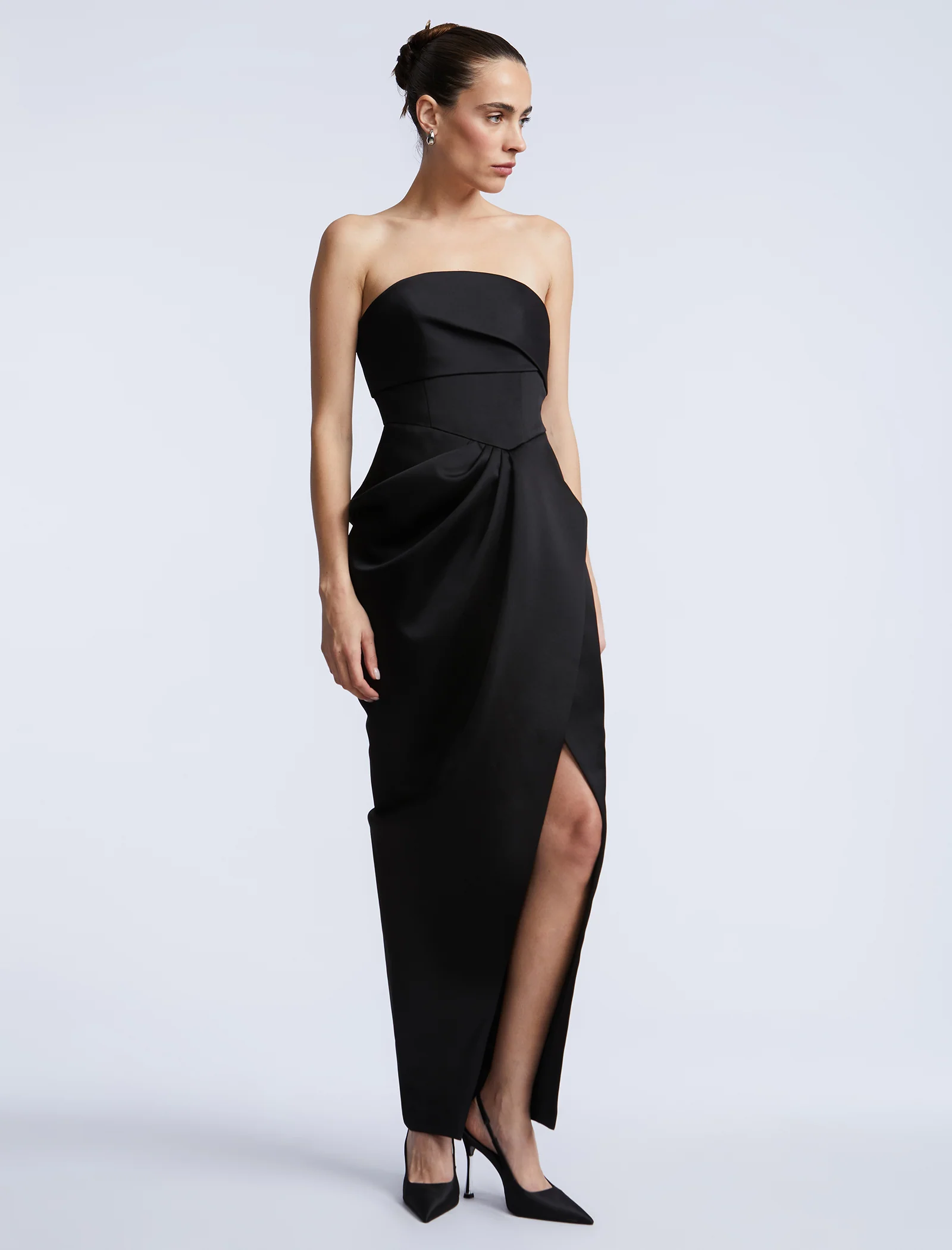 Solid Bodice Wrap Skirt Gown - Builderot