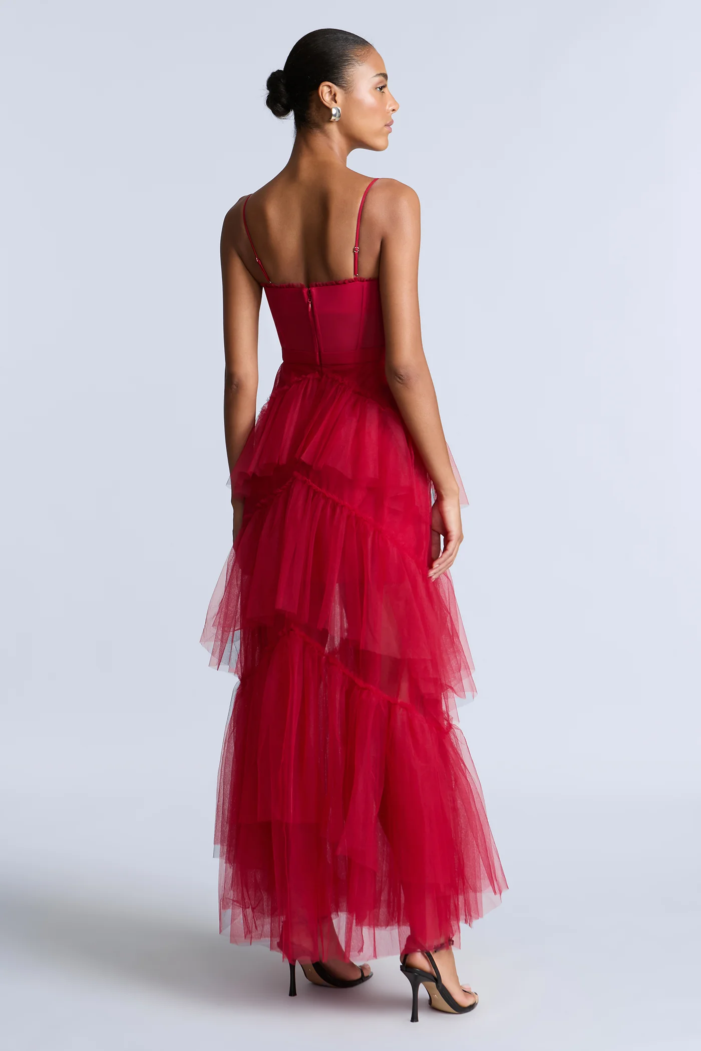 Oly Tiered Ruffle Tulle Evening - Builderot