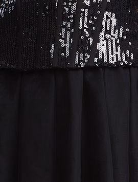 Sequin Lace Peplum Tulle Dress - Builderot