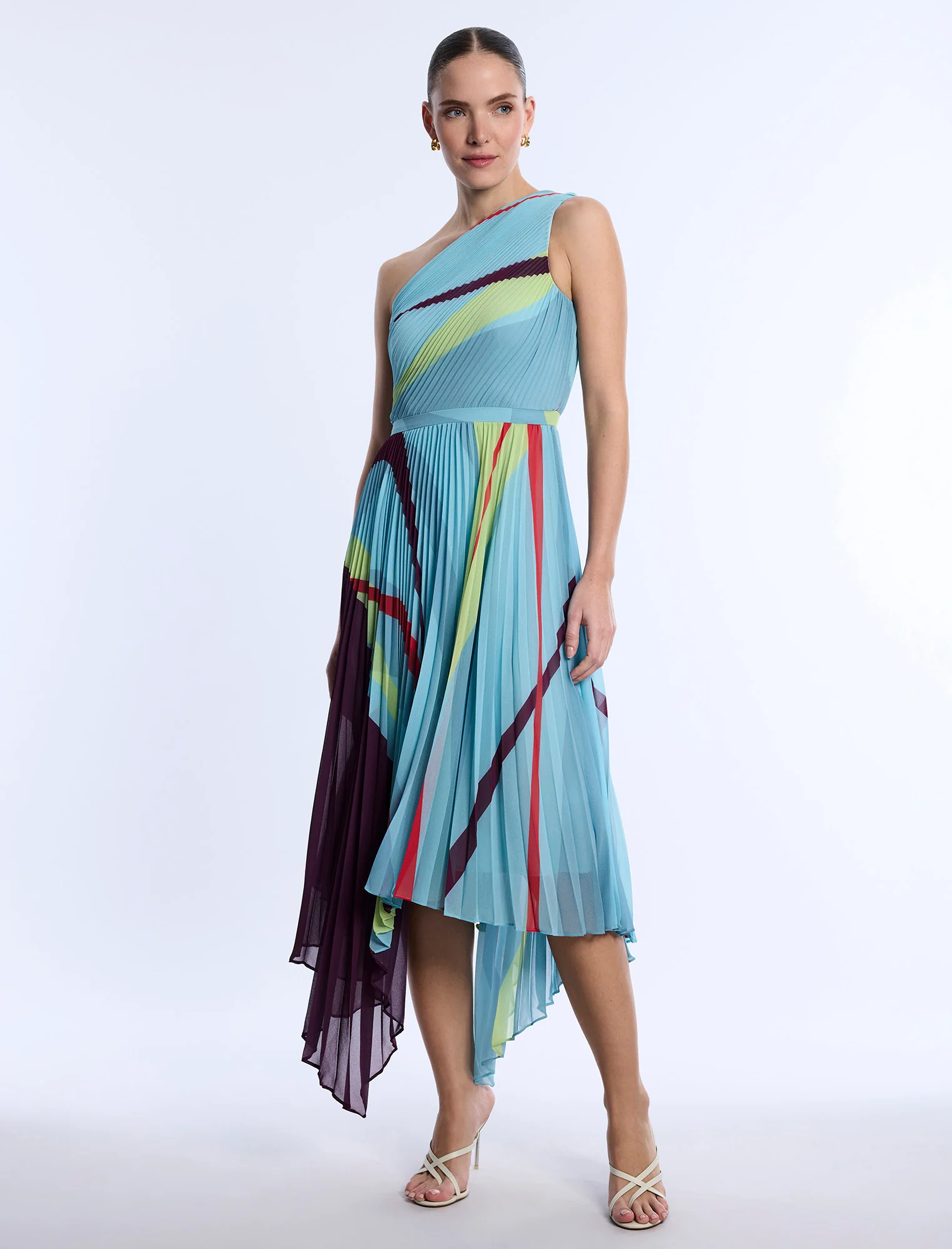 Printed Pleated Dress - Builderot
