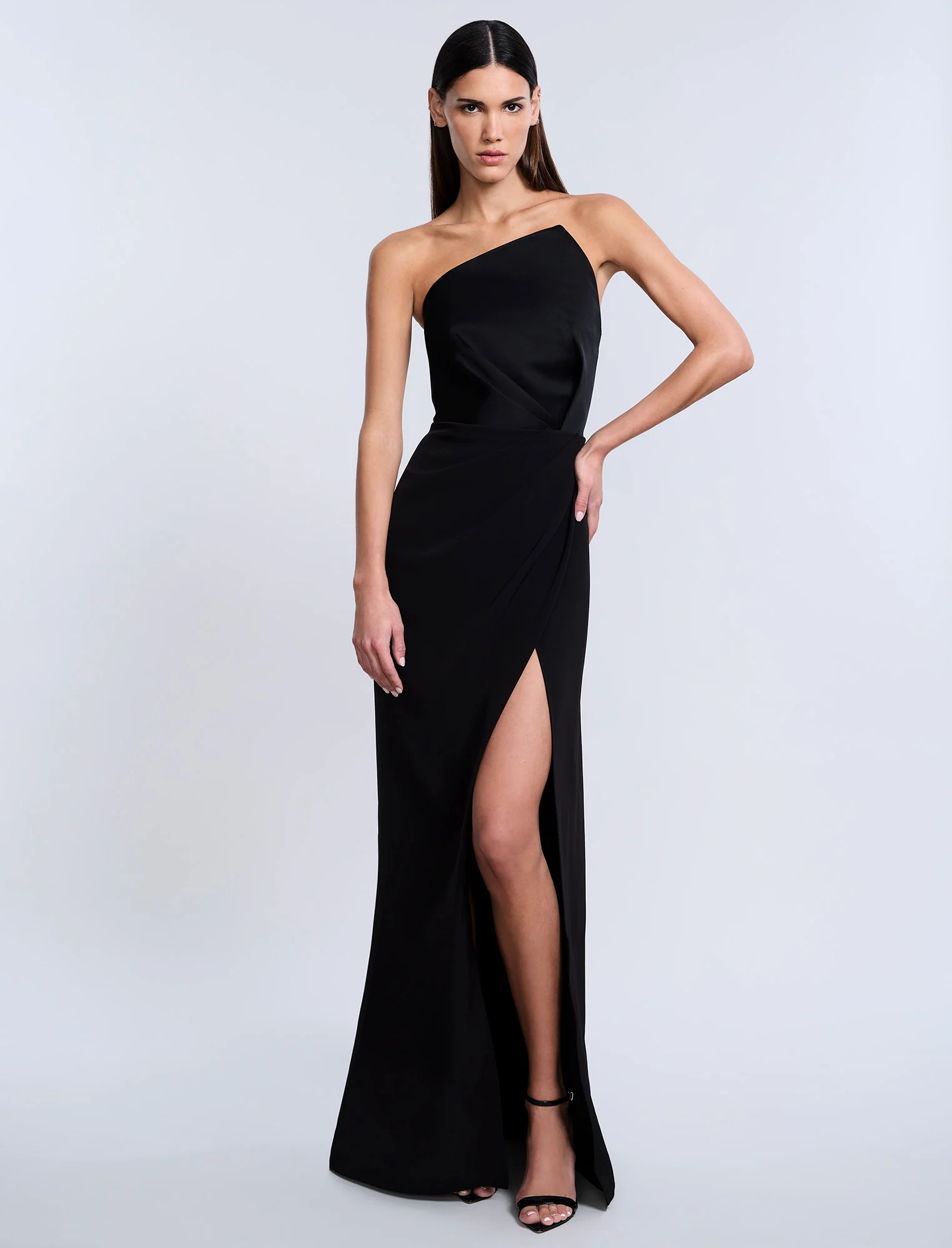 High Draped Slit Gown - Builderot