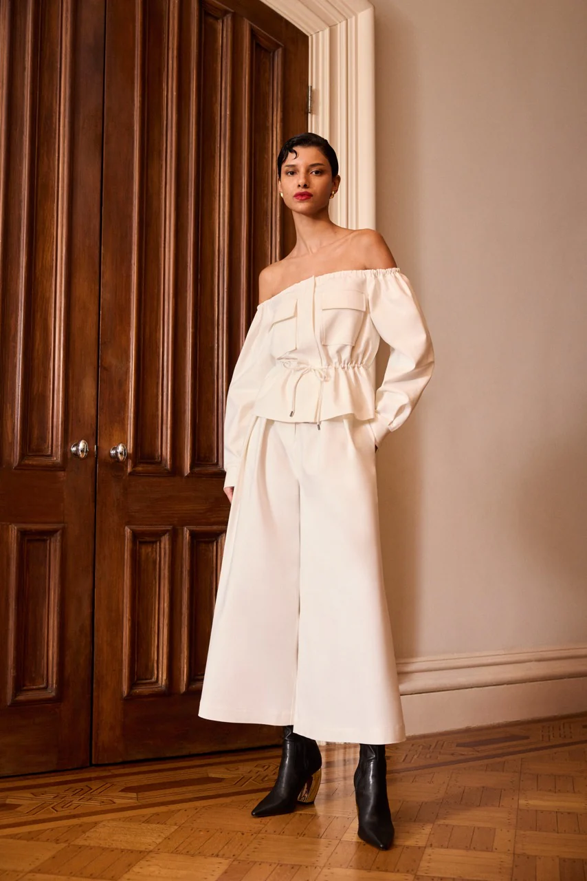 Off Shoulder Drawstring Top - Builderot