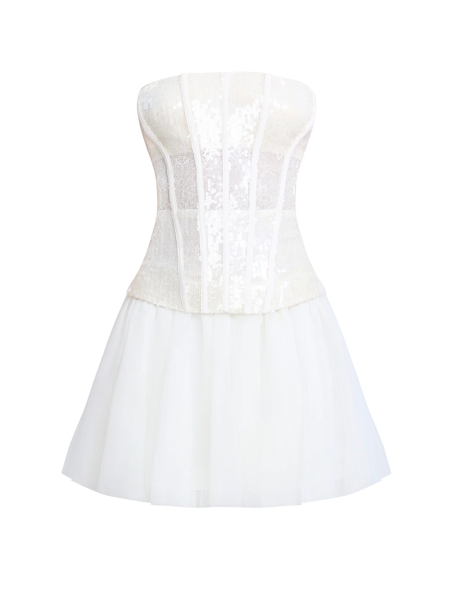 Sequin Lace Peplum Tulle Dress - Builderot