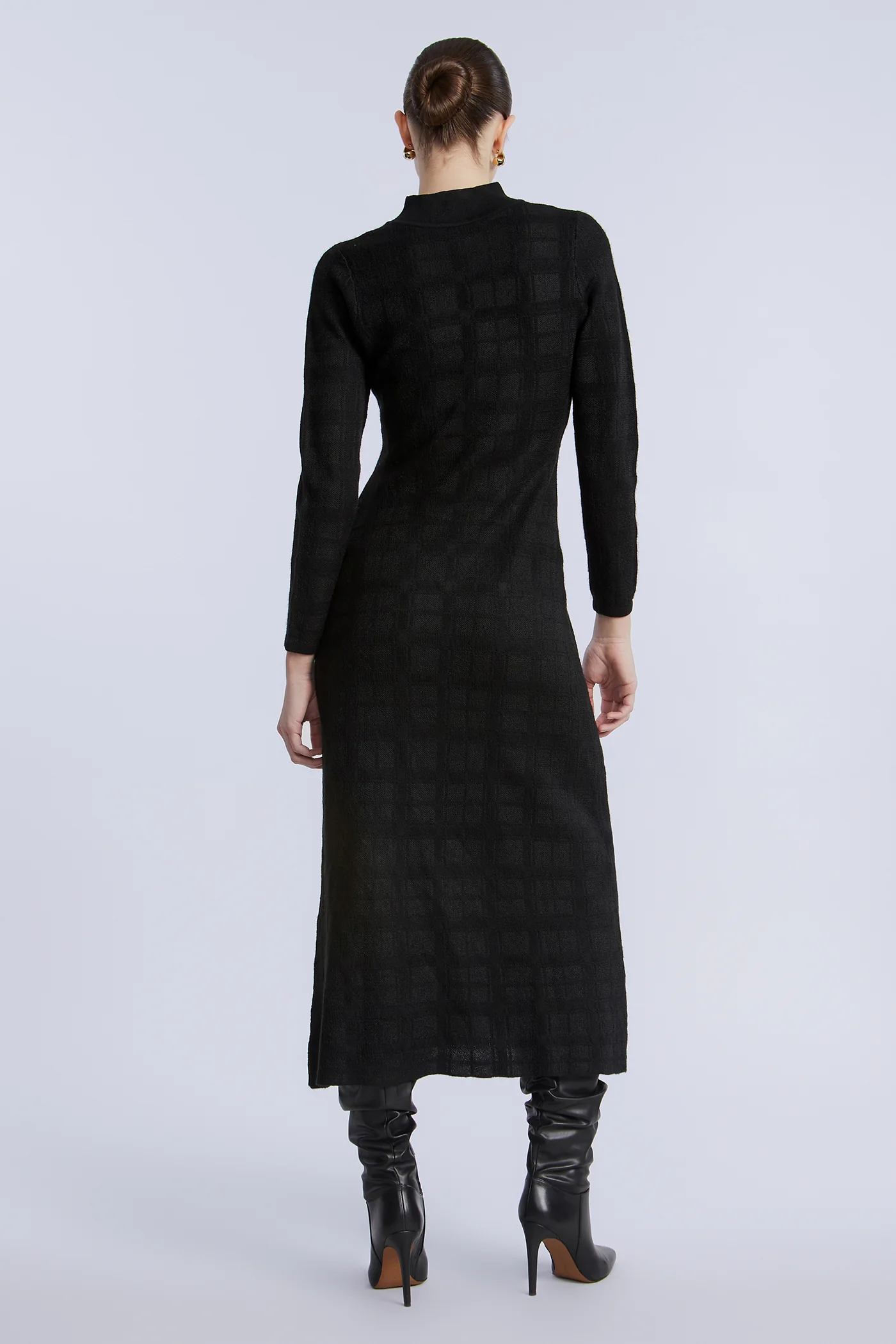 Turtleneck Openweave Dress - Builderot