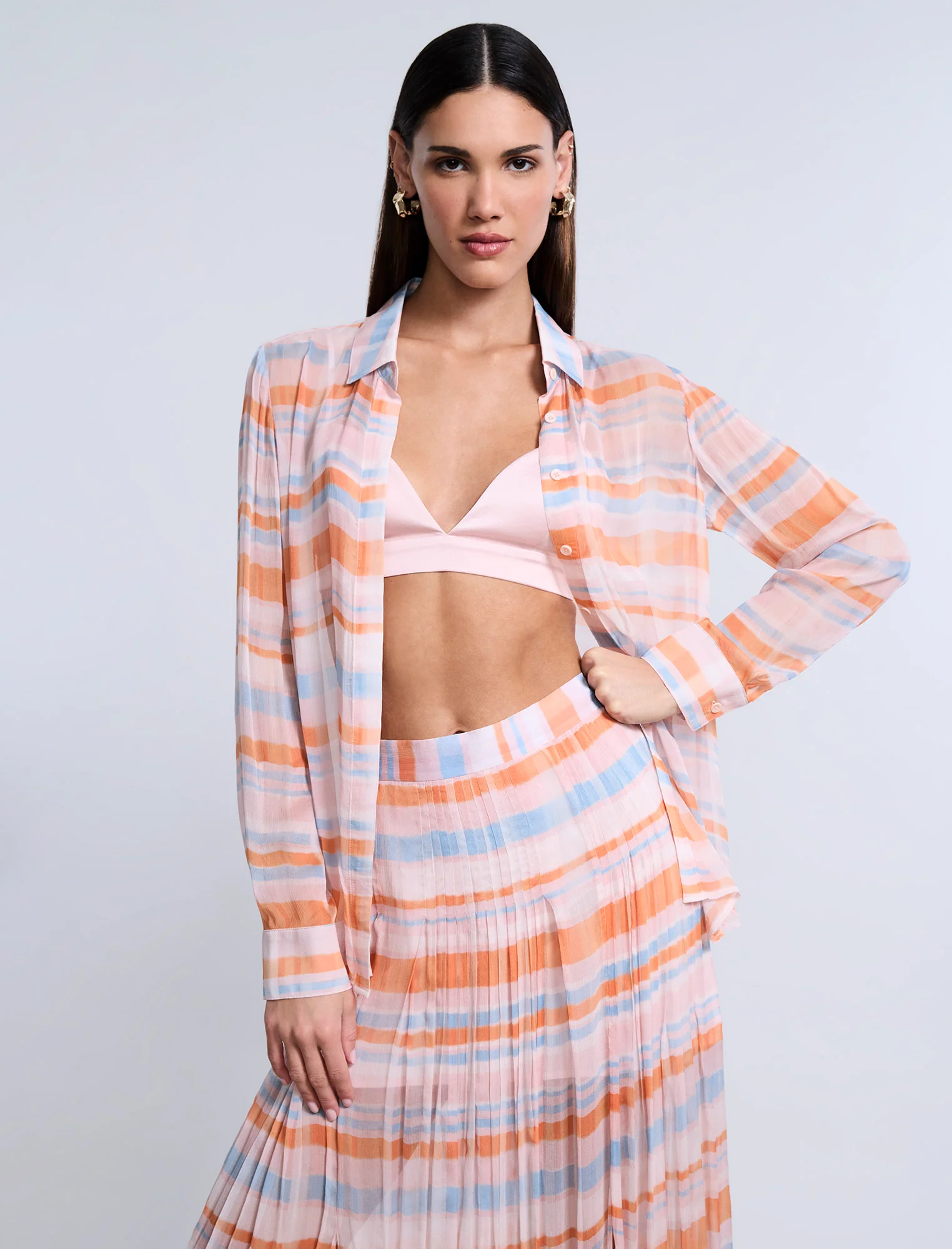 Chiffon Plaid Blouse - Builderot